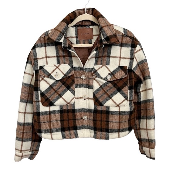 Blank NYC Plaid Cropped Shacket Shirt Jacket in All The Best Size Small - Picture 6 of 15